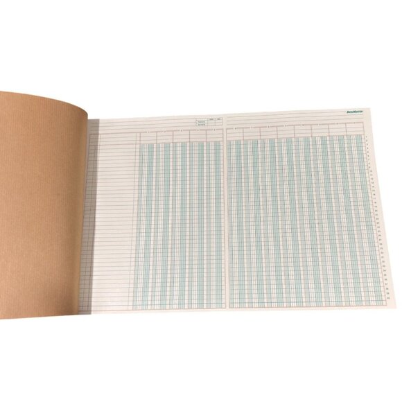 Columnar Pad 13 Columns 50 Pgs 11x16 Green Tint Paper 3 Hole Punched Accounting - Picture 2 of 3